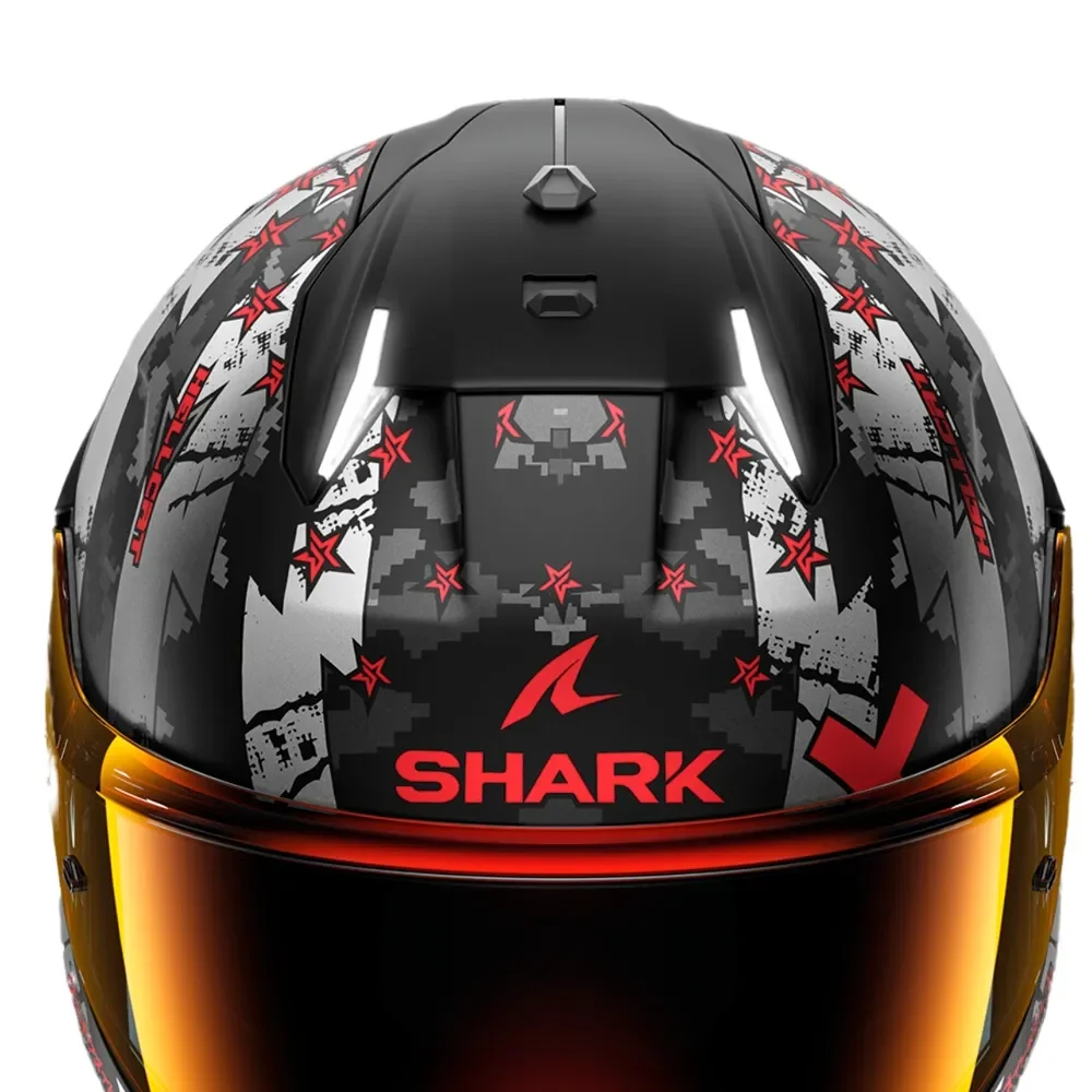 Capacete Shark Skwal I3 Hellcat Preto/ Cinza/ Vermelho Fosco KUR